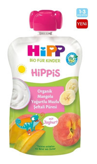 Hipp Hippis Glutensiz Organik Muz-Şeftali-Mango Probiyotikli Kaşık Maması 100 gr