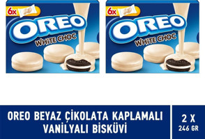 Oreo White Choc Beyaz Çikolatalı-Vanilyalı Bisküvi 2x246 gr