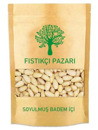 Fıstıkçı Pazarı Soyulmuş Çiğ Tuzsuz Organik Glutensiz Tane İçi Badem 850 gr