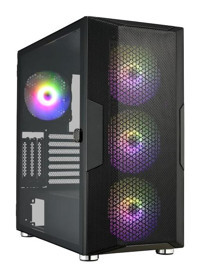 Fsp Cut592 RGB Mesh 3 Fanlı Siyah Dikey ATX Oyuncu Bilgisayar Kasası