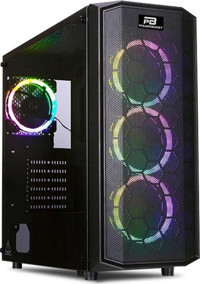 Power Boost X58Rgb RGB Mesh Sıvı Soğutmalı 6 Fanlı Siyah Dikey Mid Tower Oyuncu Bilgisayar Kasası