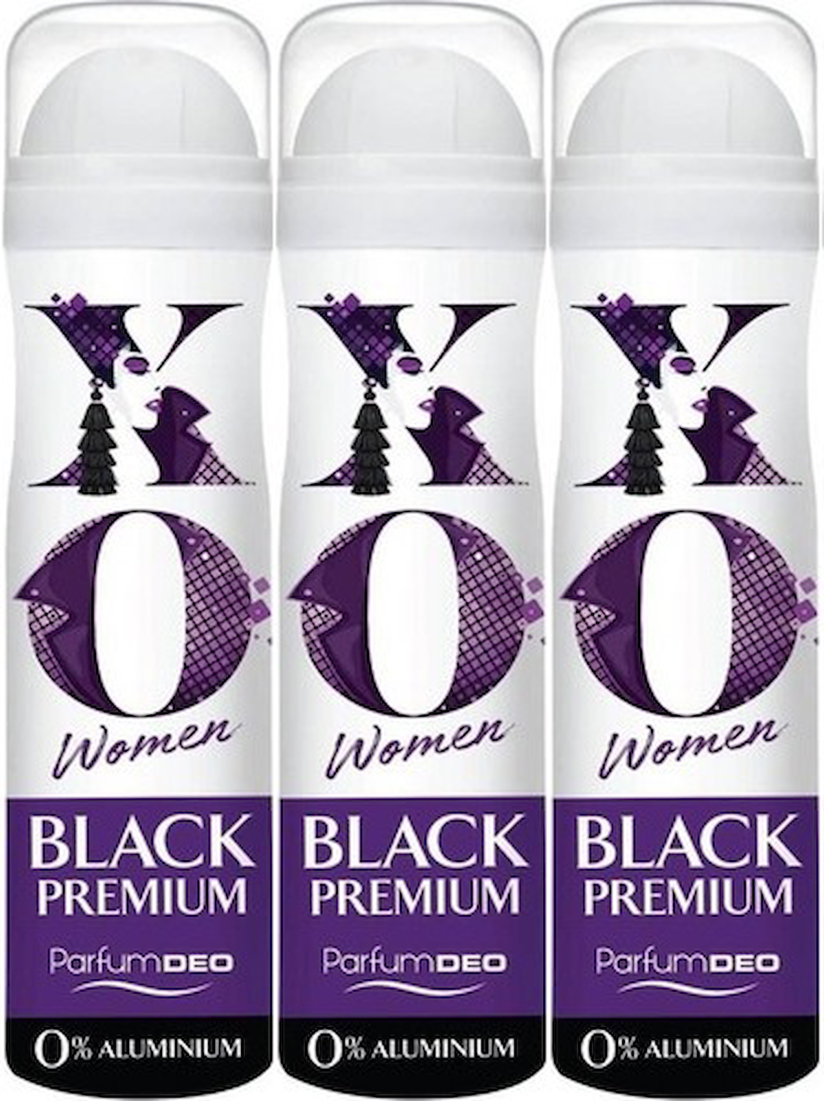 Xo Black Premium Pudrasız Ter Önleyici Sprey Kadın Deodorant 3x150 ml