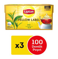 Lipton Yellow Label Demlik Poşet Çay 3'lü 100 Adet