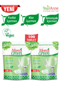 Mom's Green Oksijenli Tablet Bulaşık Makinesi Deterjanı 2x50 Adet