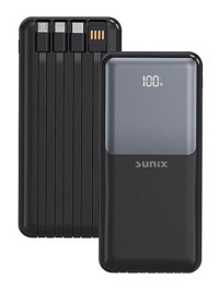 Sunix PB-50 20000 mAh Dijital Göstergeli Lighthing - Type C Çoklu Bağlantı Powerbank Siyah