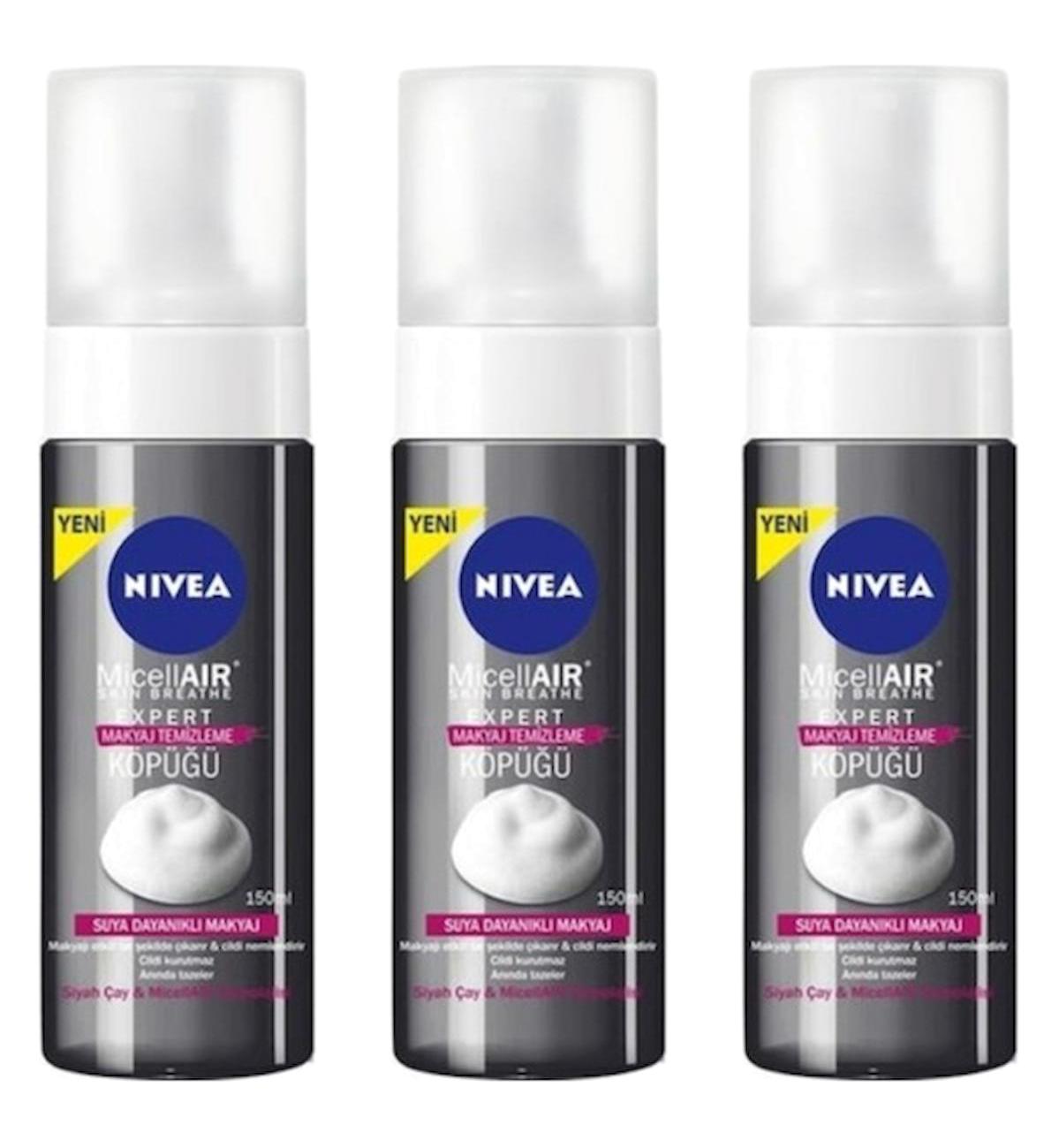 Nivea Micellair Expert Alkolsüz Tüm Ciltler Su Bazlı Makyaj Temizleme Köpüğü 3x150 ml