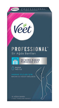 Veet Professional Hassas Ciltler 12 Adet Kadın Tüm Vücut Ağda Bandı