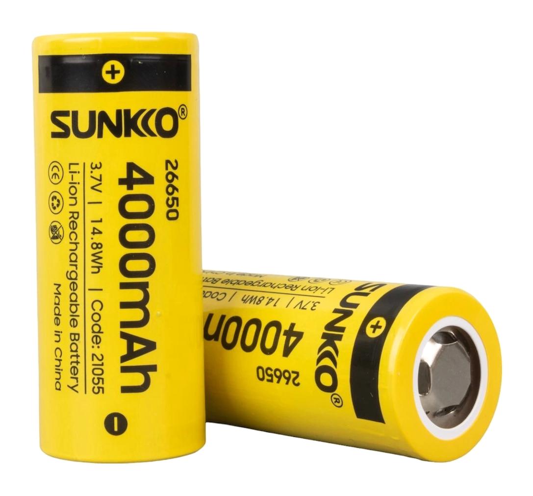 Sunkko 21055 26650 3.7 V 4000 mAh Li-ion Kalem Şarjlı Pil