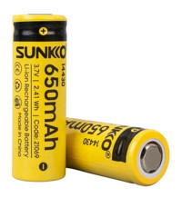 Sunkko 21069 14430 3.7 V 650 mAh Li-ion Kalem Şarjlı Pil 2'li