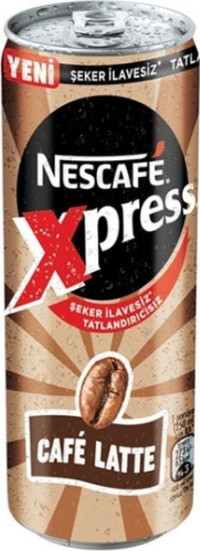 Nescafe Xpress Şekersiz Cafe Latte Soğuk Kahve 250 ml