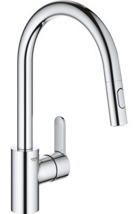 Grohe Eurostyle Cosmopolitan 31482003 Spiralli Kuğu Çift Girişli Çevirmeli Eviye Bataryası Krom