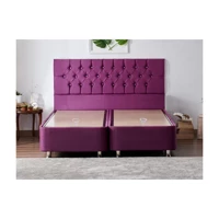 Niron Yatak Violet 160 x 200 cm Başlıklı Çift Kişilik Sandıklı Baza Seti Mor