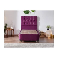 Niron Yatak Violet 100x200 cm Başlıklı Sandıklı Tek Kişilik Baza Seti Mor