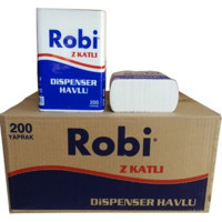 Robi Dispenser 2 Katlı 200 Yaprak 12'li Z Katlama Kağıt Havlu