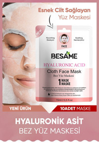 Besame Hyaluronik Asit Provitamin B5 Nemlendiricili Kağıt Yüz Maskesi 10 Adet