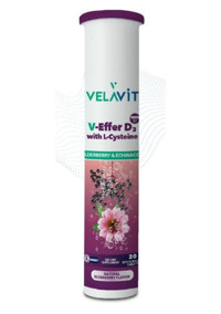 Velavit V-Effer D3 With L-Cysteine Karamürverli Yetişkin Mineral 20 Adet