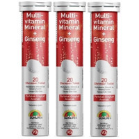 Sunlife Multivitamin Mineral Ginseng Portakal Greyfurt Yetişkin Mineral 3x20 Adet