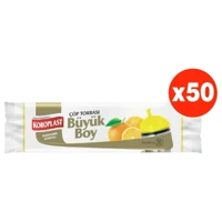 Koroplast Mandarin Kokulu Büyük Boy 65x80 cm Çöp Poşeti 10x50 Adet Sarı