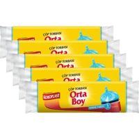 Koroplast Şeffaf Orta Boy 55x60 cm Çöp Poşeti 5x5 Adet Mavi