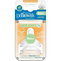 Dr Browns Options+ Silikon 9 Ay+ Hızlı Akışlı Geniş Ağızlı Biberon Emziği