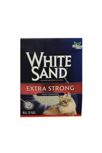 White Sand Extra Strong Topaklanan İnce Taneli Bentonit Kedi Kumu 6 lt