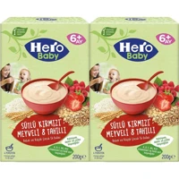 Hero Baby Tahıllı Kırmızı Meyveli Sütlü Kaşık Maması 2x200 gr