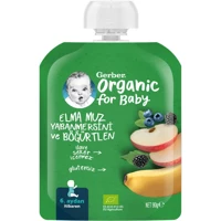 Gerber Tahılsız Glutensiz Organik Böğürtlenli Elmalı Muzlu Yabanmersinli Kaşık Maması 90 gr