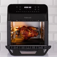 Robwell AS29 Airfryer 12 lt Tek Hazneli Izgara Yapan Led Ekranlı Yağsız Sıcak Hava Fritözü Siyah