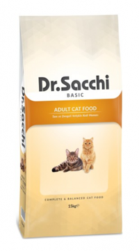 Dr.Sacchi Basic Tavuklu Kısırlaştırılmış Tahıllı Yetişkin Kuru Kedi Maması 15 kg