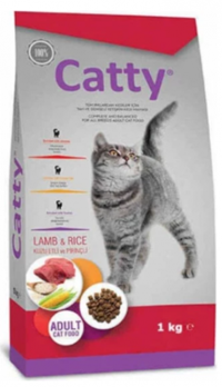 Catty Kuzu Etli Pirinçli Tahıllı Yetişkin Kuru Kedi Maması 1 kg