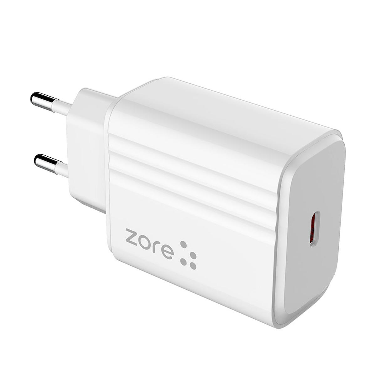 Zore PL2 Universal Kablolu 20 W Hızlı Şarj Aleti Beyaz