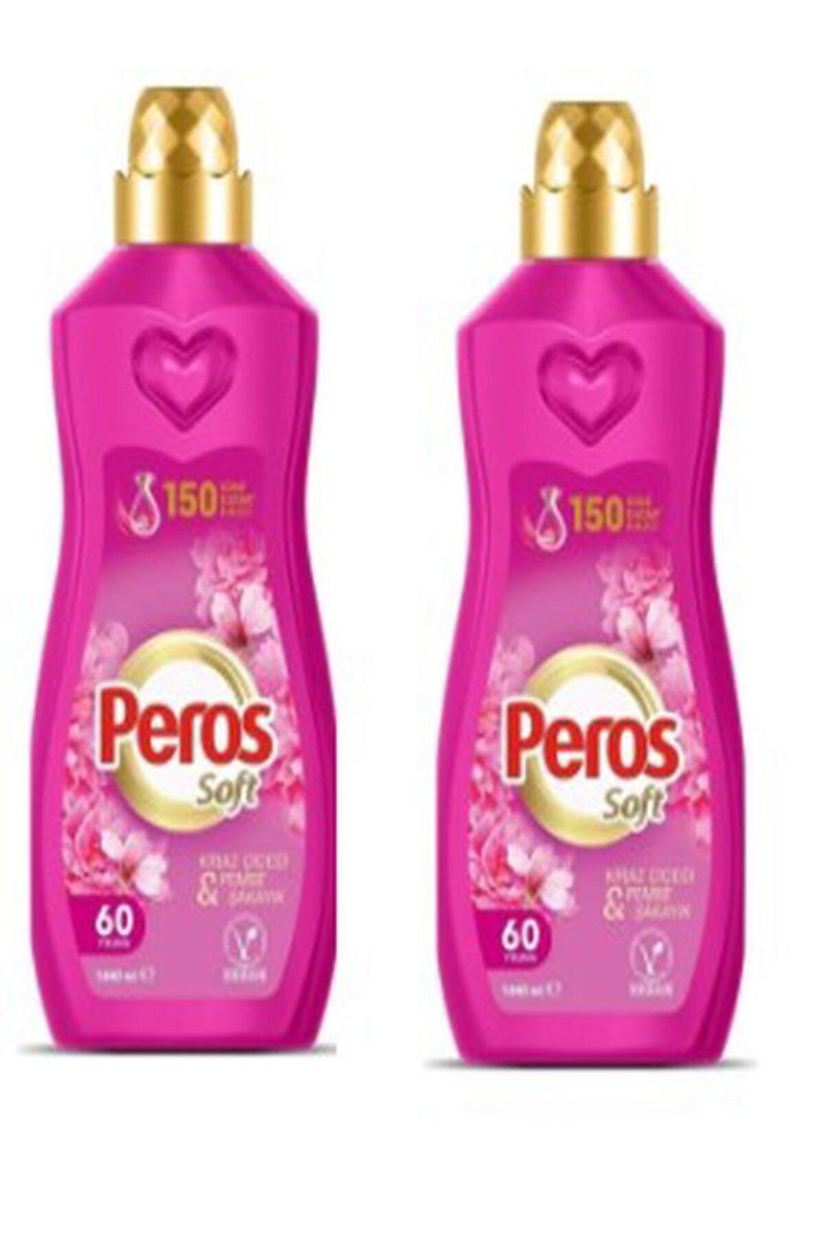 Peros Soft Konsantre Kiraz Çiçeği - Pembe Şakayık 60 Yıkama Yumuşatıcı 2 x 1.44 lt