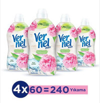 Vernel Max Konsantre Beyaz Çay - Şakayık 60 Yıkama Yumuşatıcı 4 x 1.44 lt