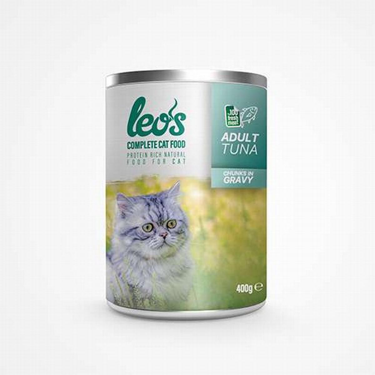 Leo's Chunks & Gravy Ton Balıklı Parça Etli Soslu Yetişkin Yaş Kedi Maması 400 gr