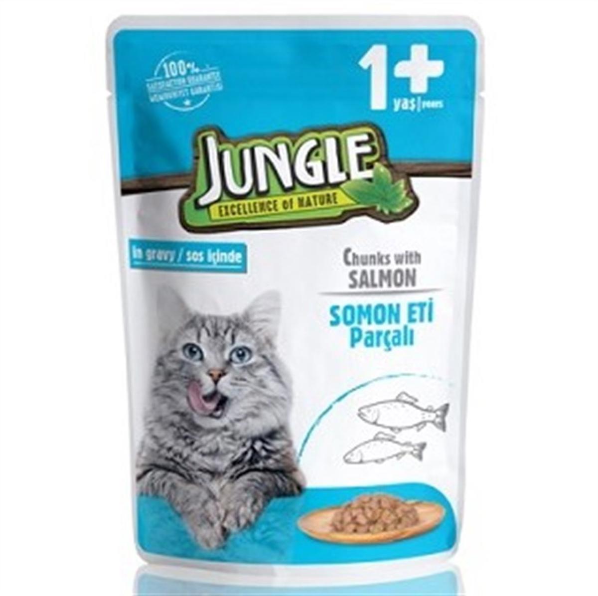 Jungle Excellence Of Nature Somonlu Yetişkin Yaş Kedi Maması 12x100 gr