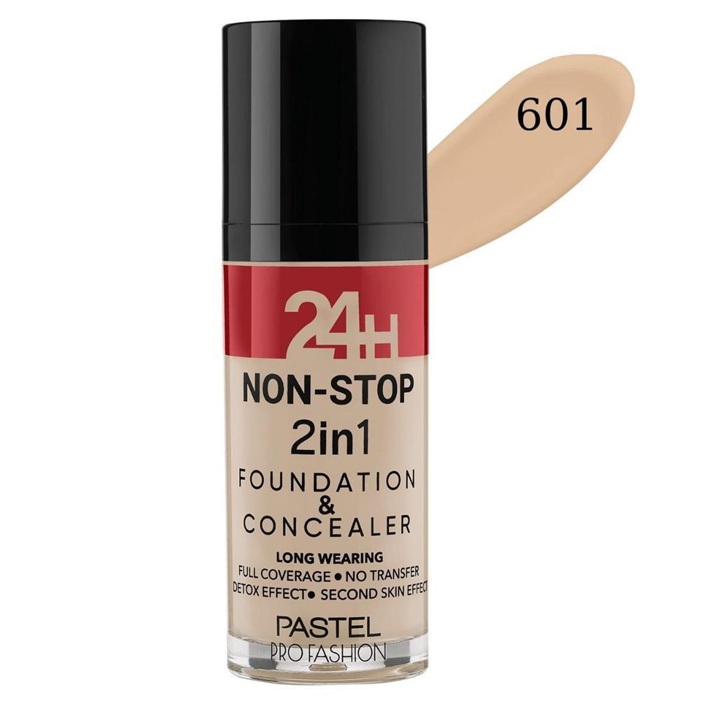 Pastel 24H Non Stop 2 In 1 601 Evet Likit Tüp Fondöten 30 ml