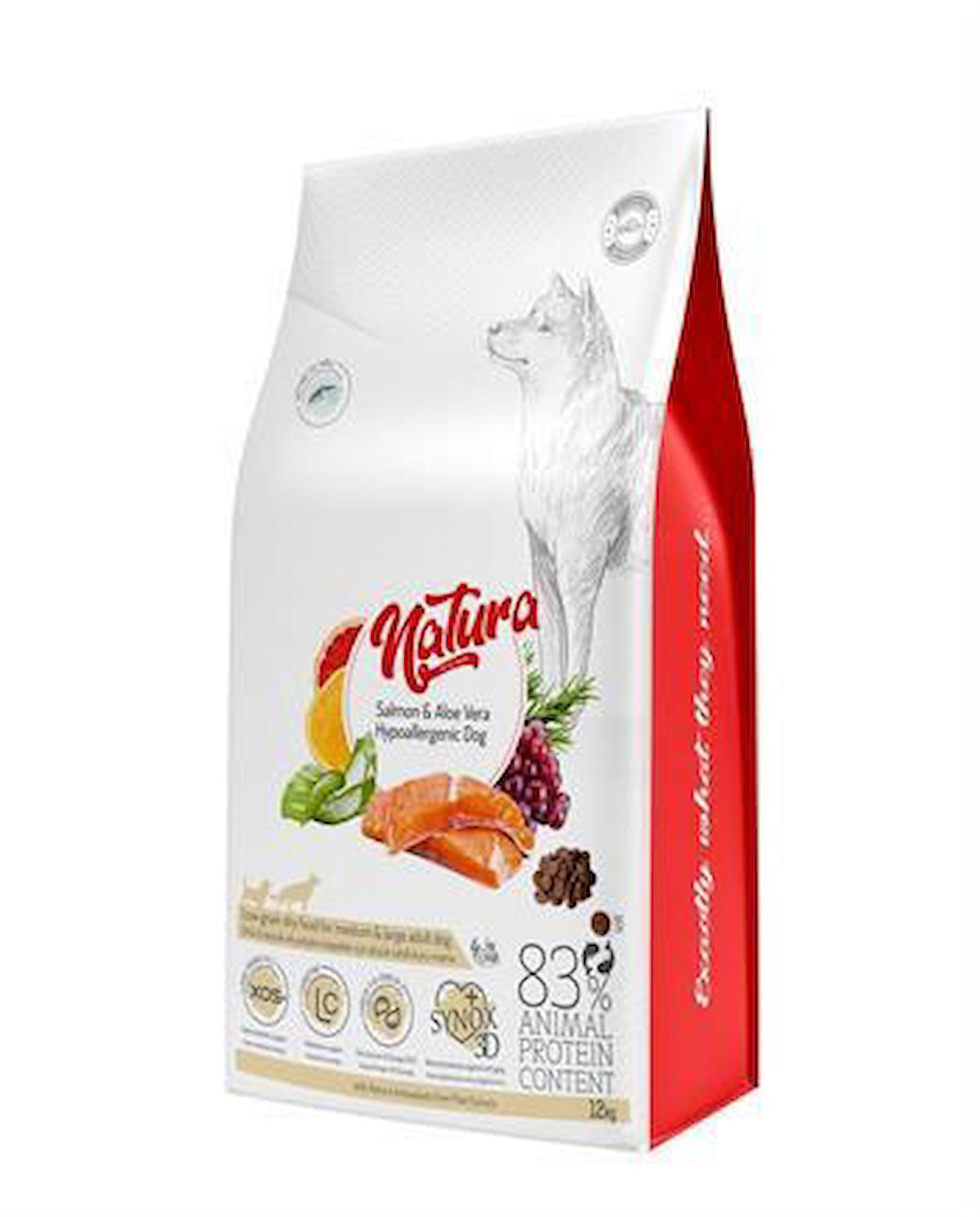 Natura Pet Aleovera ve Somonlu Büyük ve Orta Irk Yetişkin Kuru Köpek Maması 12 kg