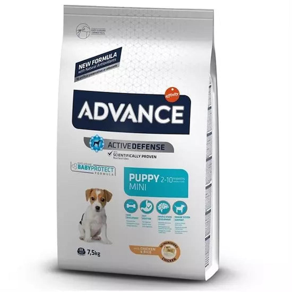 Advance Active Defense Pirinçli ve Tavuklu Küçük Irk Yavru Kuru Köpek Maması 7.5 kg