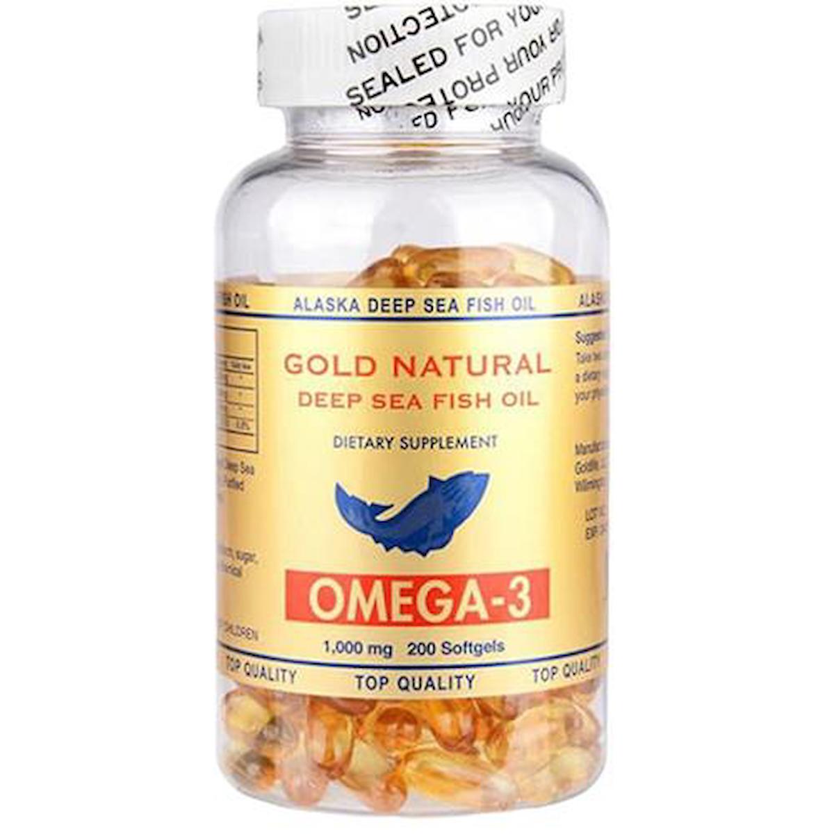 Gold Natural Omega 3 Aromasız Unisex Vitamin 200 Kapsül