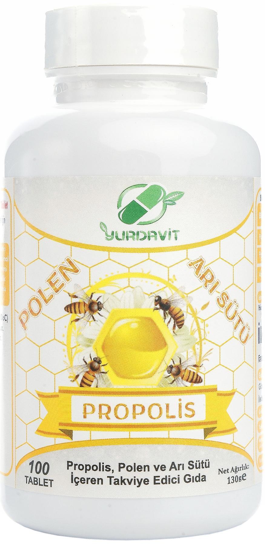 Yurdavit Propolis Sade Unisex Vitamin 100 Tablet