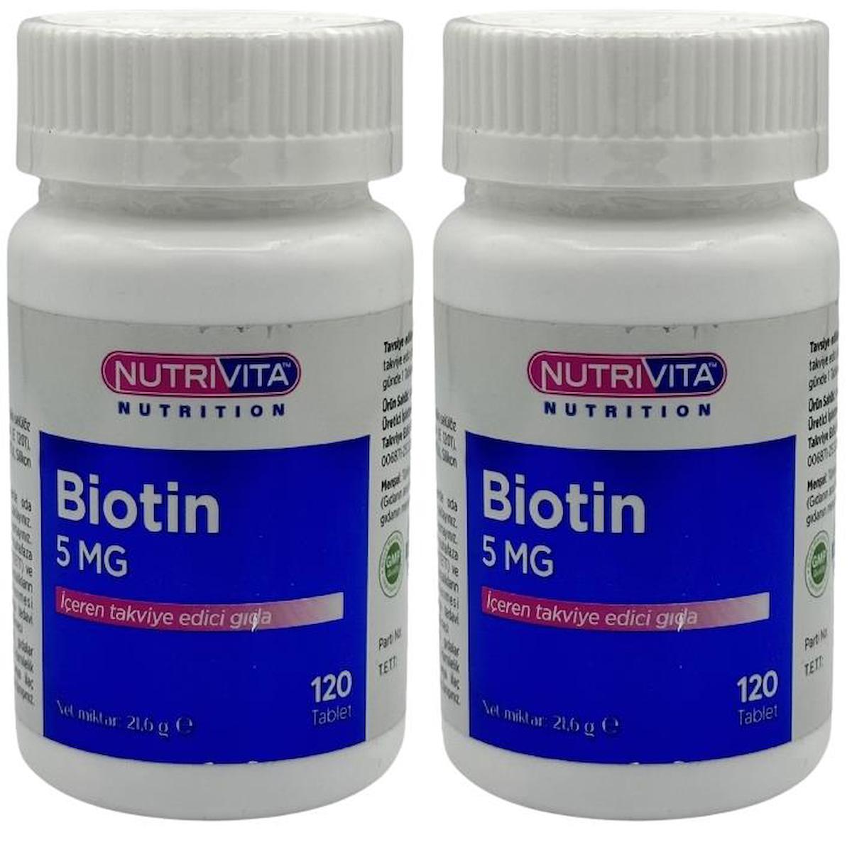 Nutrivita Nutrition Biotin Sade Unisex Vitamin 2x120 Tablet