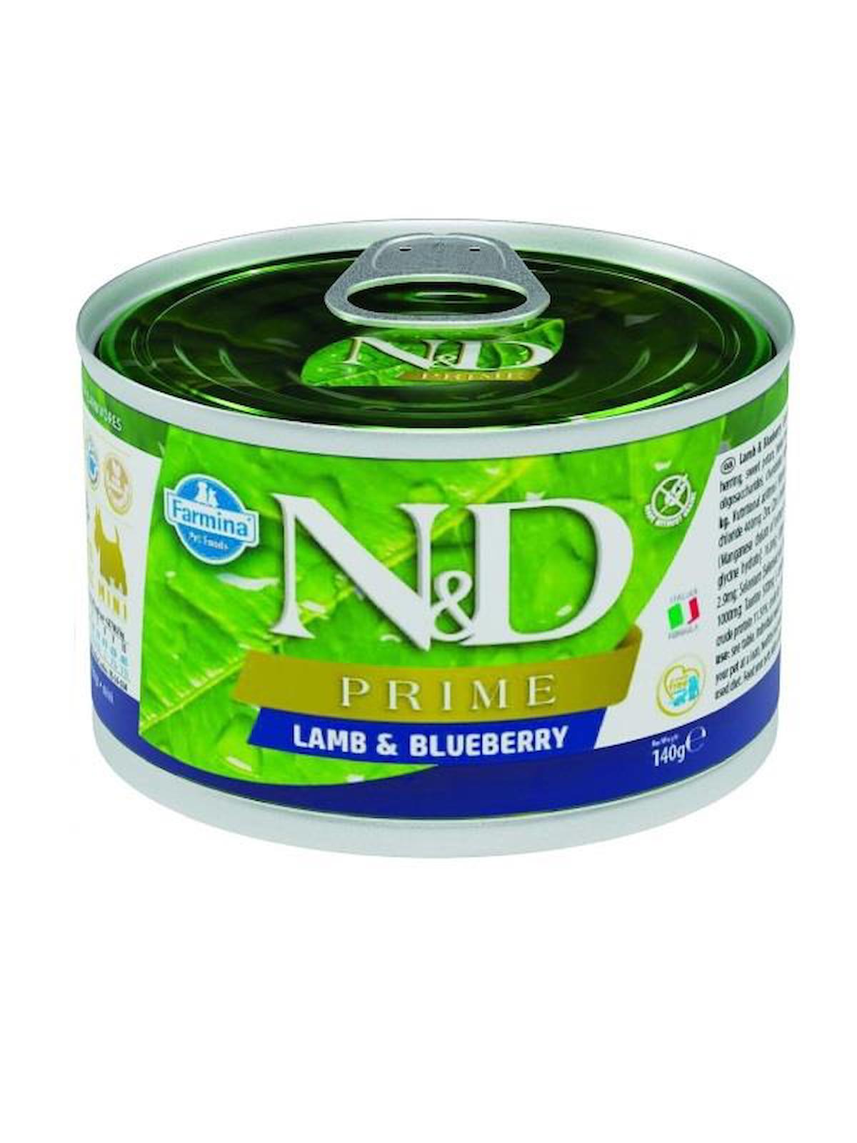 N&D Prime Kuzu Etli ve Yaban Mersinli Yetişkin Yaş Köpek Maması 140 gr Tekli