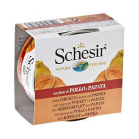 Schesir Papaya ve Tavuklu Yetişkin Yaş Köpek Maması 150 gr 6'lı