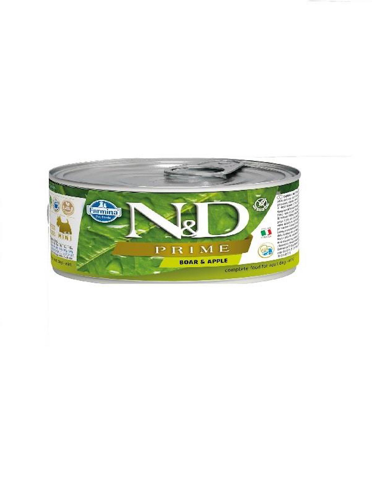 N&D Prime Elmalı ve Yaban Domuz Etli Yetişkin Yaş Köpek Maması 140 gr Tekli