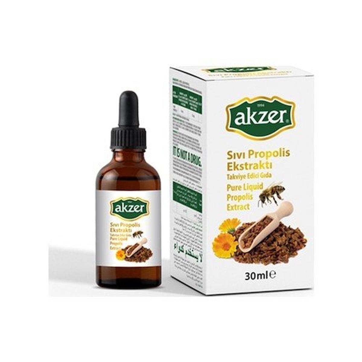 Akzer Propolis Aromalı Yetişkin Bitkisel Besin Desteği 30 ml