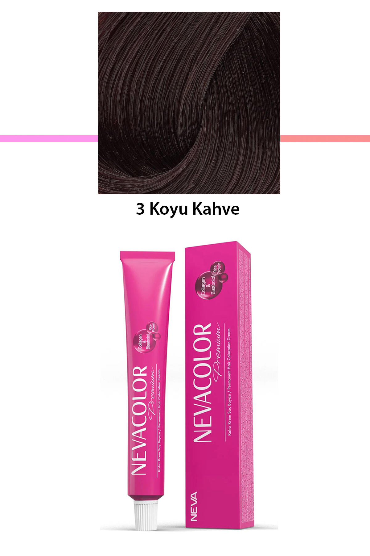 Nevacolor 3 Koyu Kahve Organik Krem Saç Boyası 50 gr