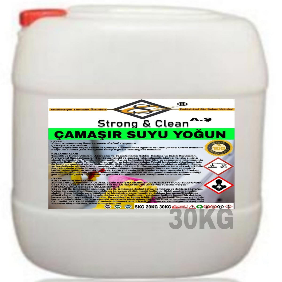 Strong & Clean Ultra Yoğun Sıvı Çamaşır Suyu 30 kg