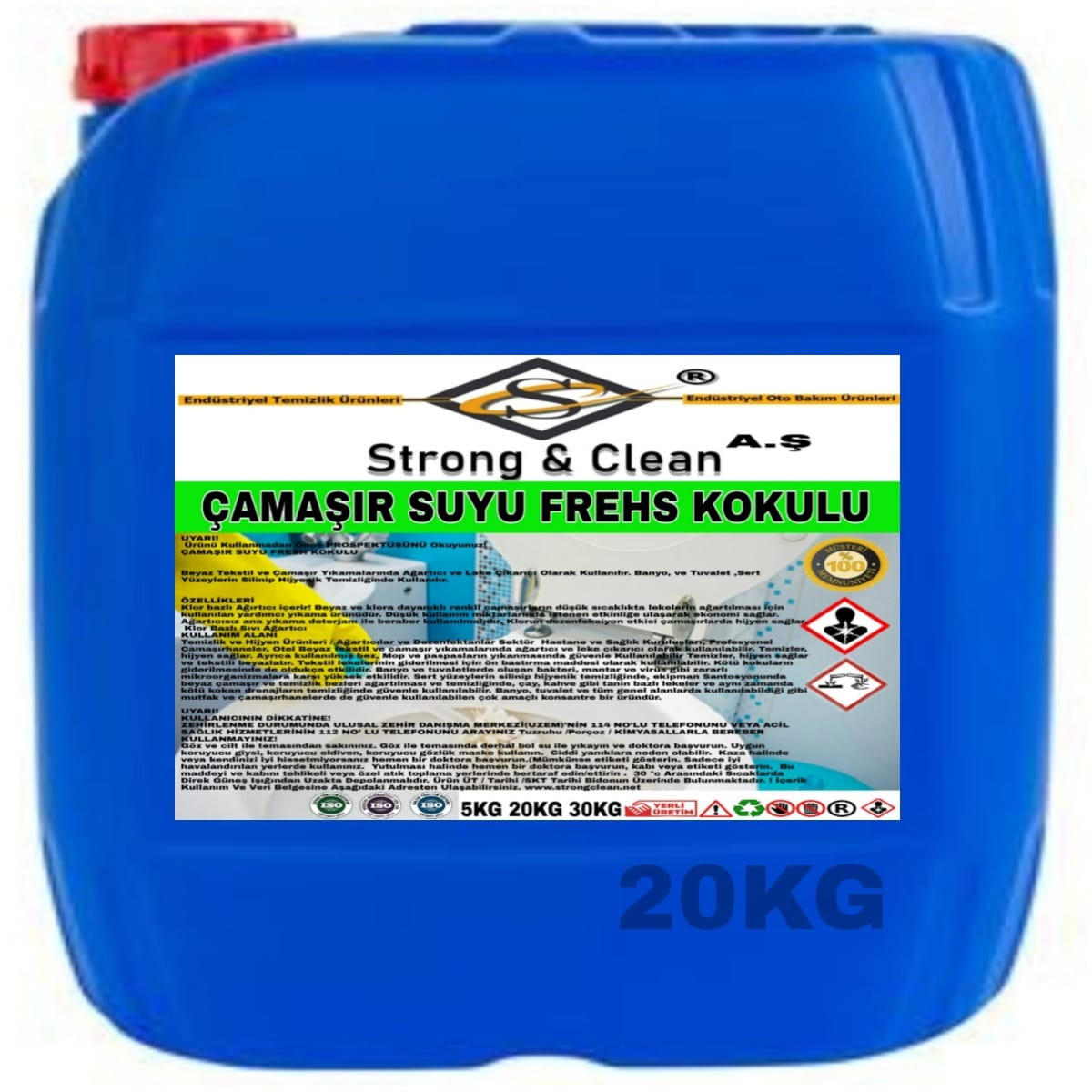 Strong & Clean Fresh Kokulu Beyazlar İçin Sıvı Çamaşır Suyu 20 kg