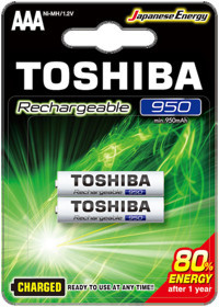 Toshiba 1.2 V 950 mAh Ni-Mh AAA / İnce Kalem Şarjlı Pil 2'li