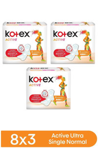 Kotex Active Ultra Single İnce 8'li Hijyenik Ped 3 Adet